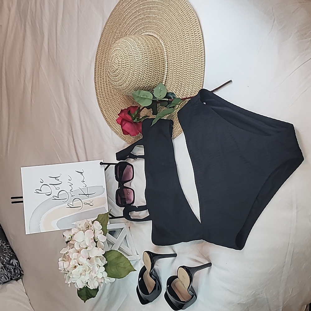 Black Cut Out One Piece Swimsuit Resortweat Vacation Beach Pool Party